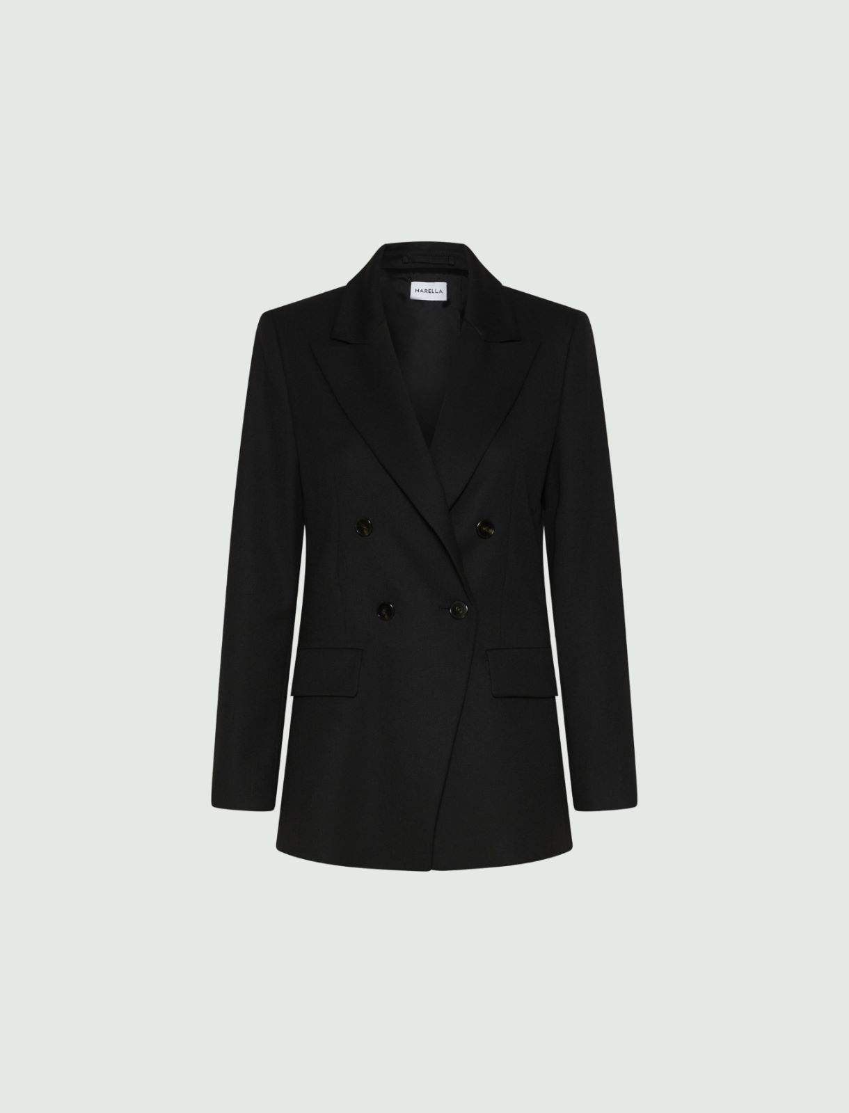 Double-breasted stretch blazer - BLACK - Marella