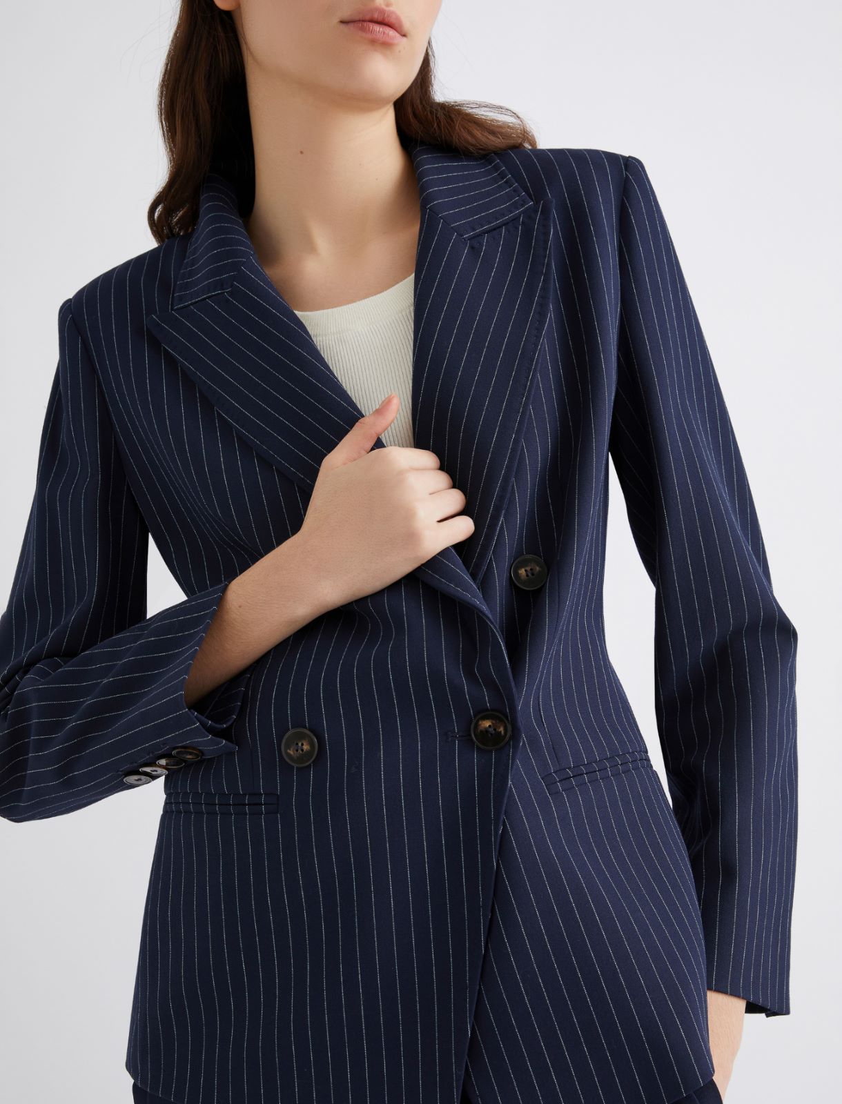 Stretch canvas blazer - NAVY - Marella - 5