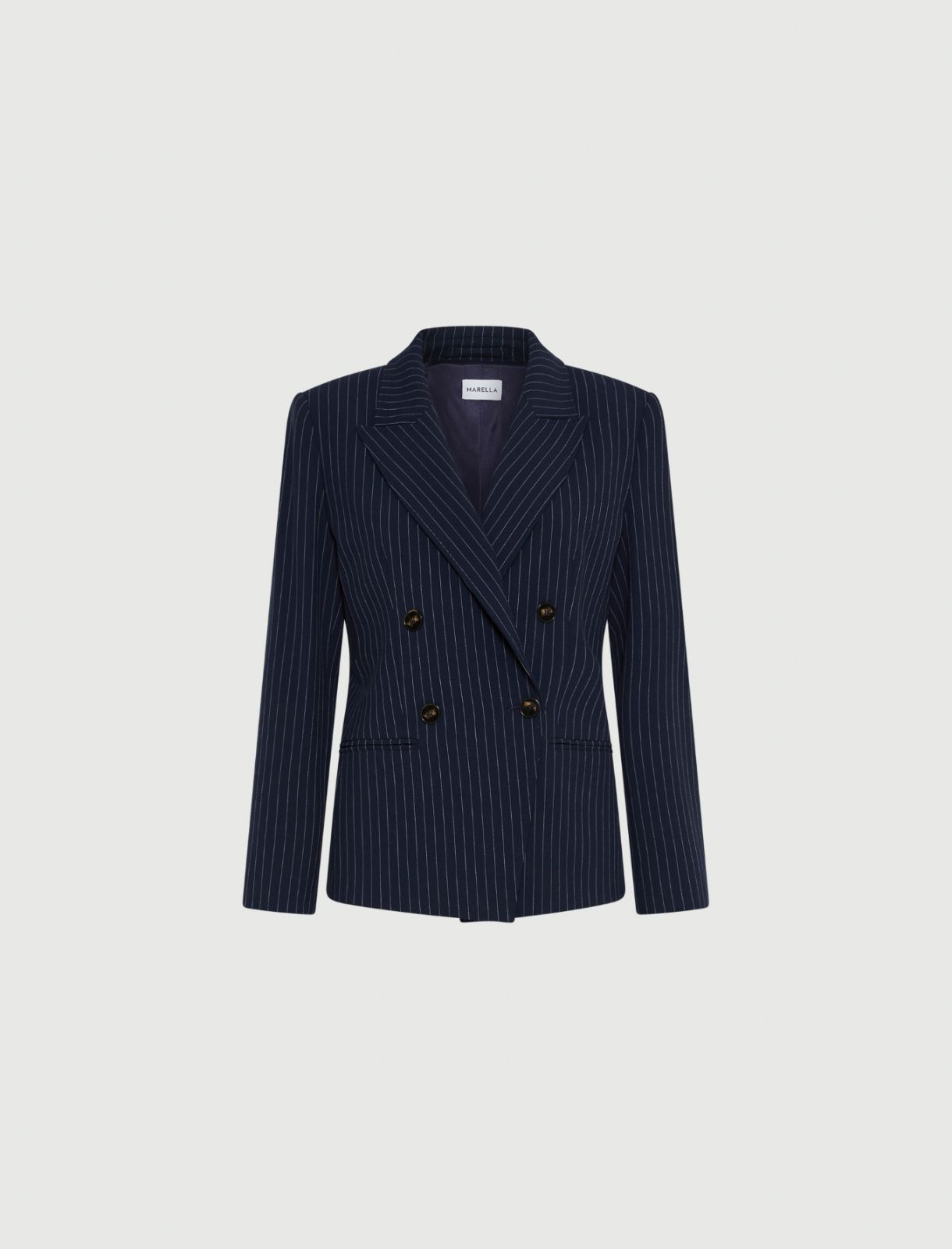 Stretch canvas blazer - NAVY - Marella