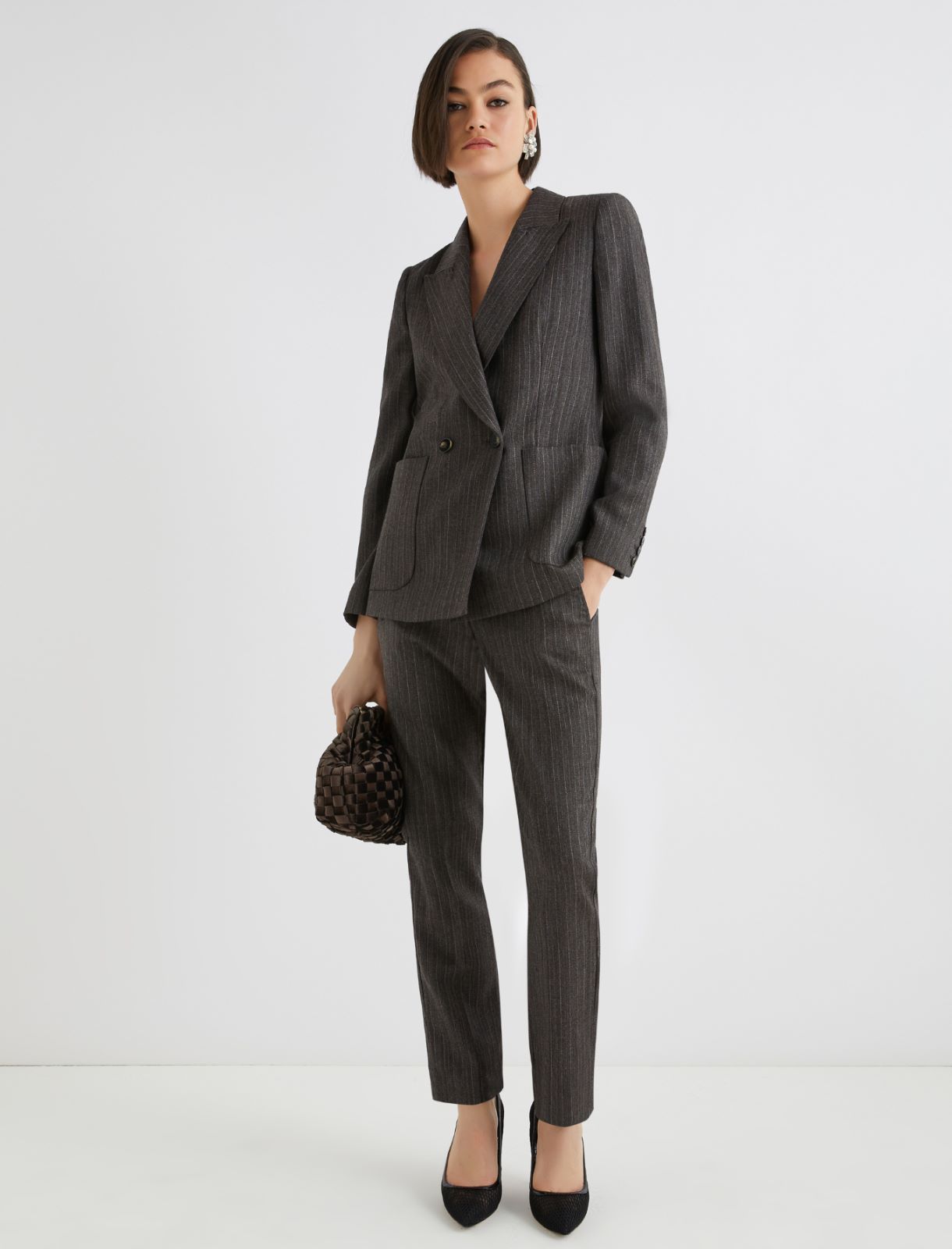 Double-breasted pure wool blazer - BROWN - Marella - 2