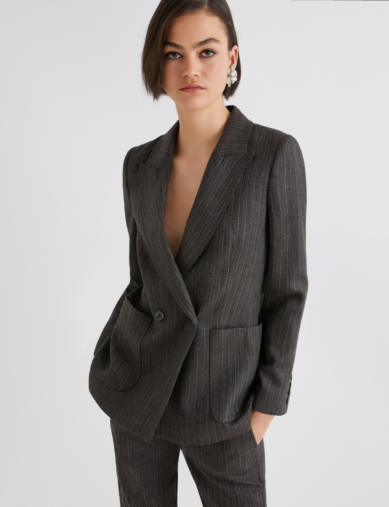 Double-breasted pure wool blazer - Marella