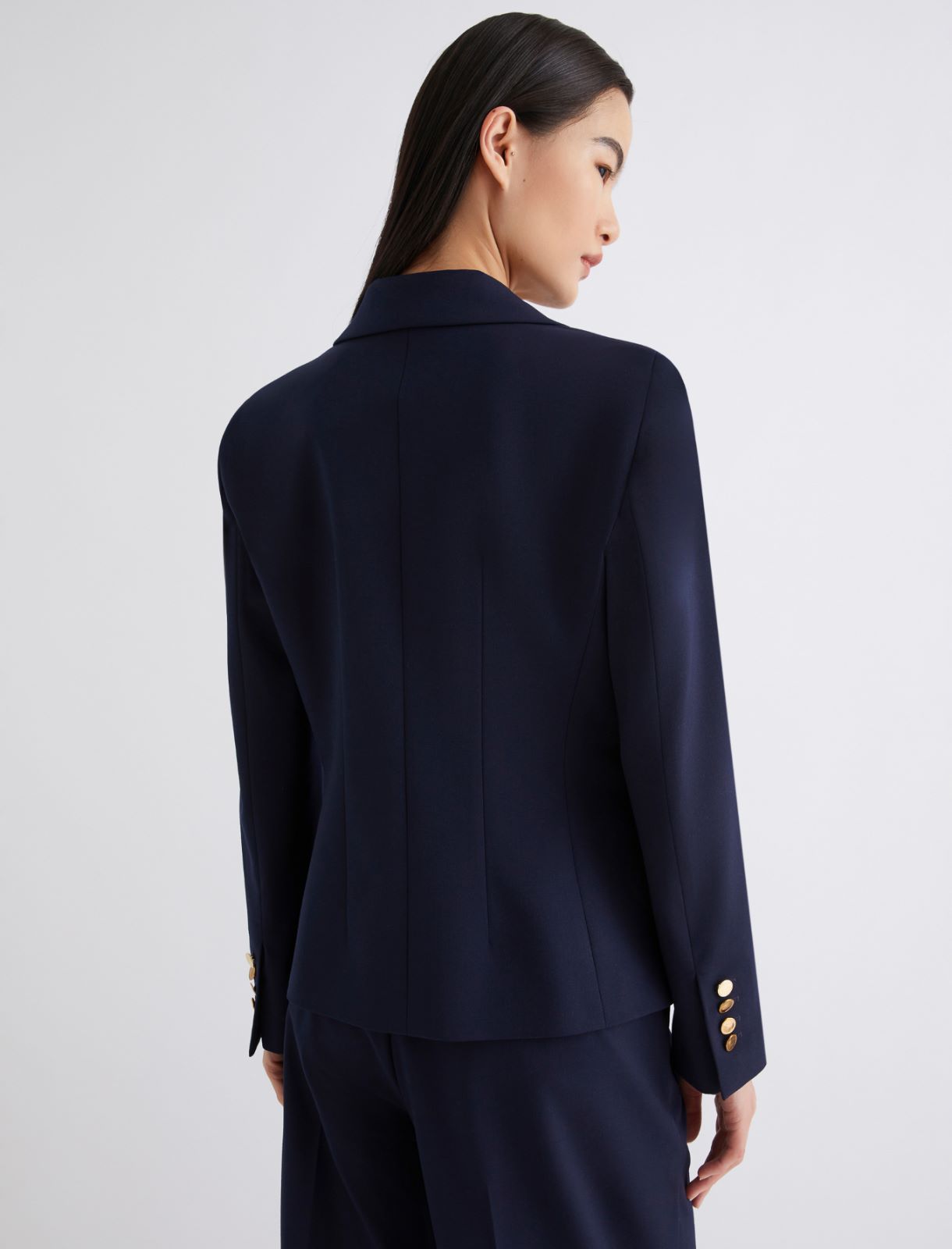 Veste ajustée en laine mélangée stretch - BLEU - Marella - 3