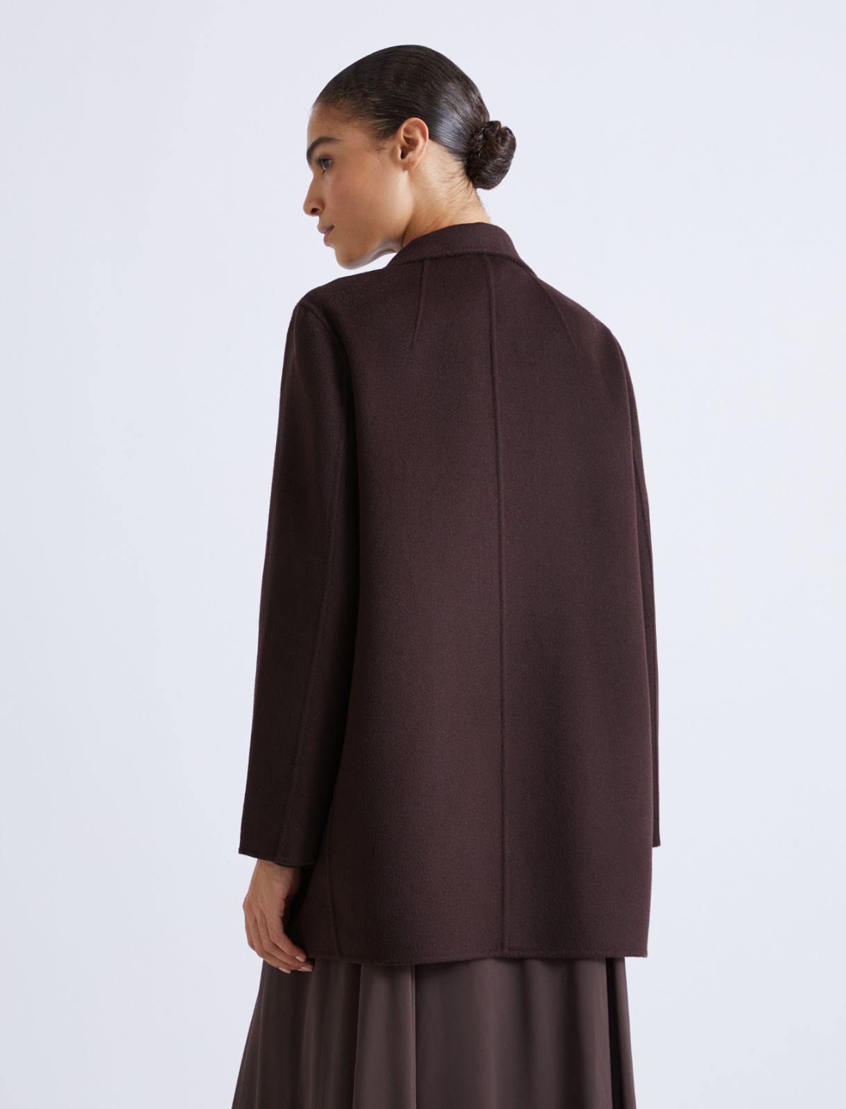 Double-faced pure wool heavy jacket - BROWN - Marella - 3