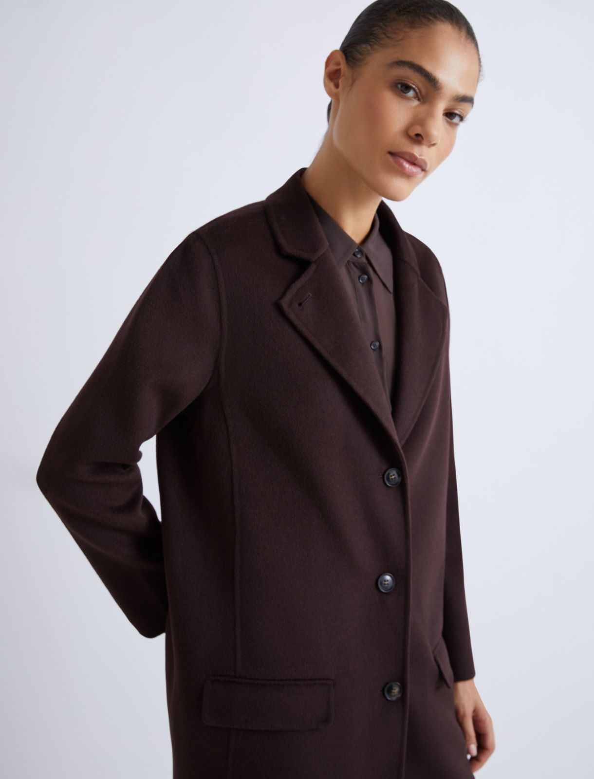 Double-faced pure wool heavy jacket - BROWN - Marella - 4