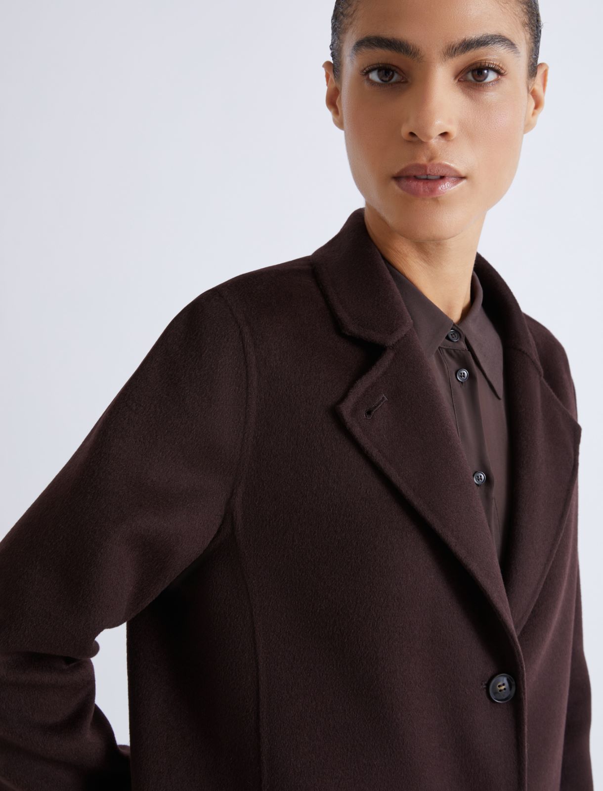 Double-faced pure wool heavy jacket - BROWN - Marella - 5