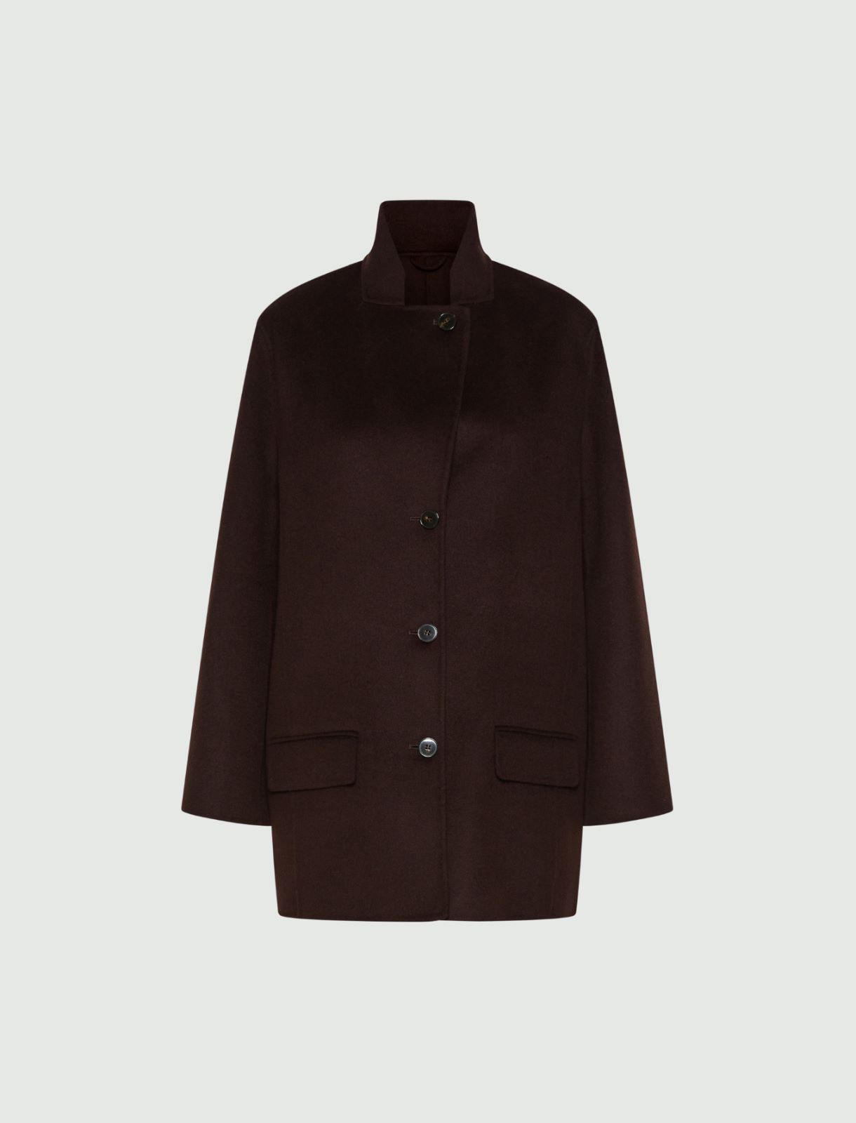 Double-faced pure wool heavy jacket - BROWN - Marella