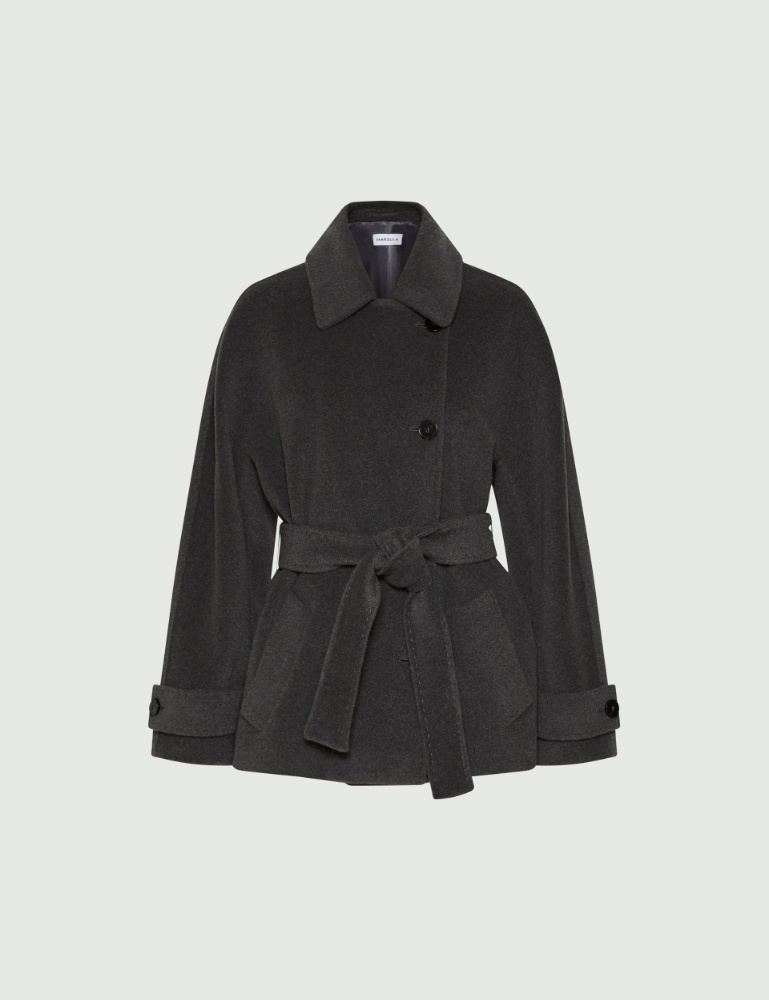 Belted pure wool heavy jacket - Marella