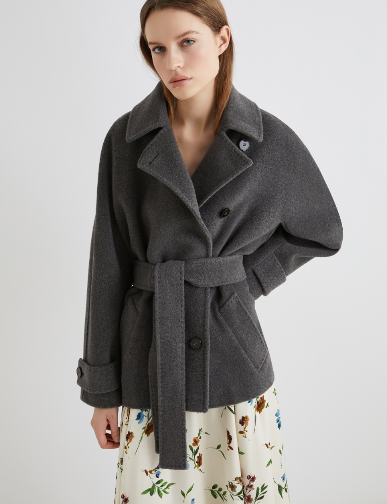 Belted pure wool heavy jacket - Marella