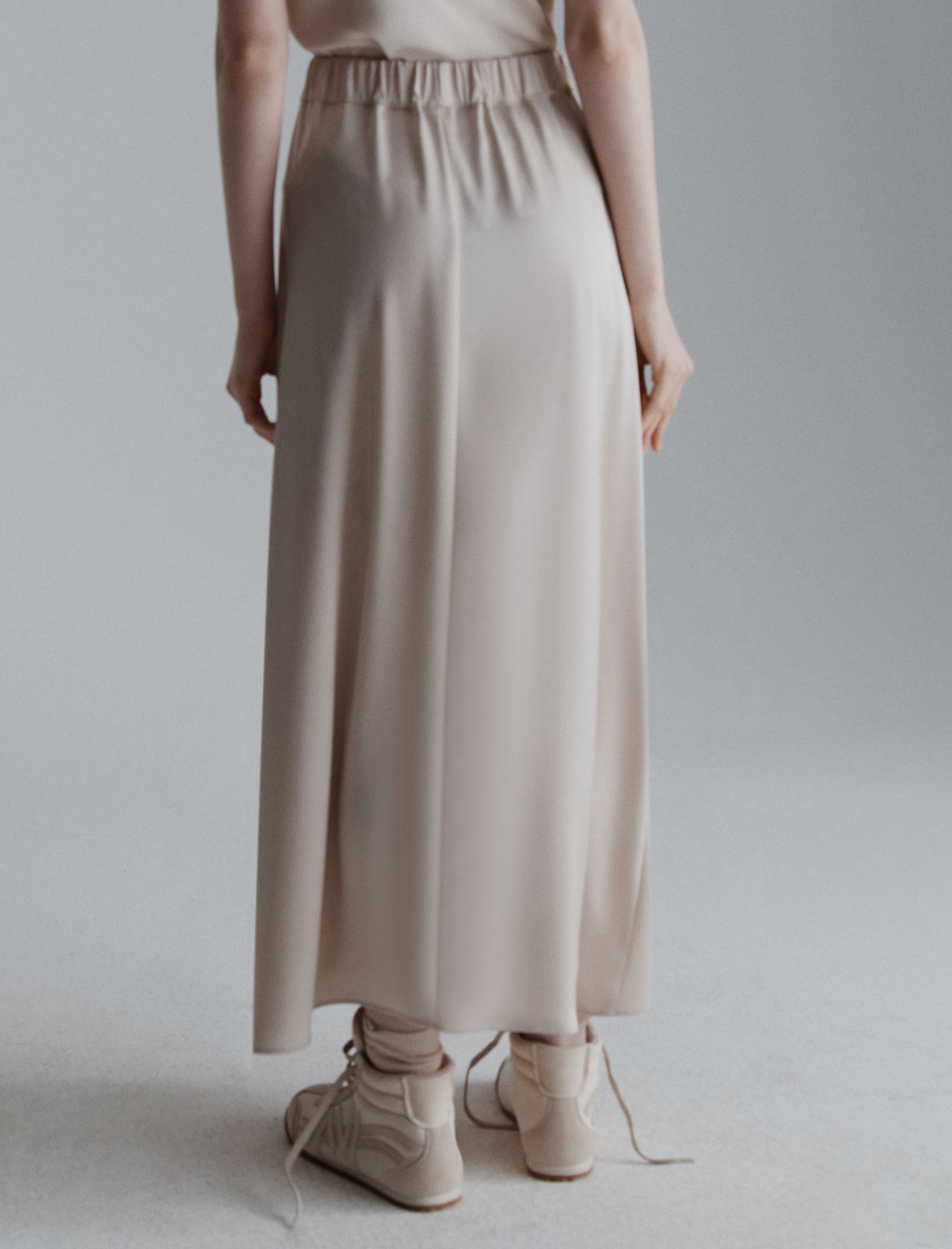 Flared satin skirt - CREAM - Marella - 3