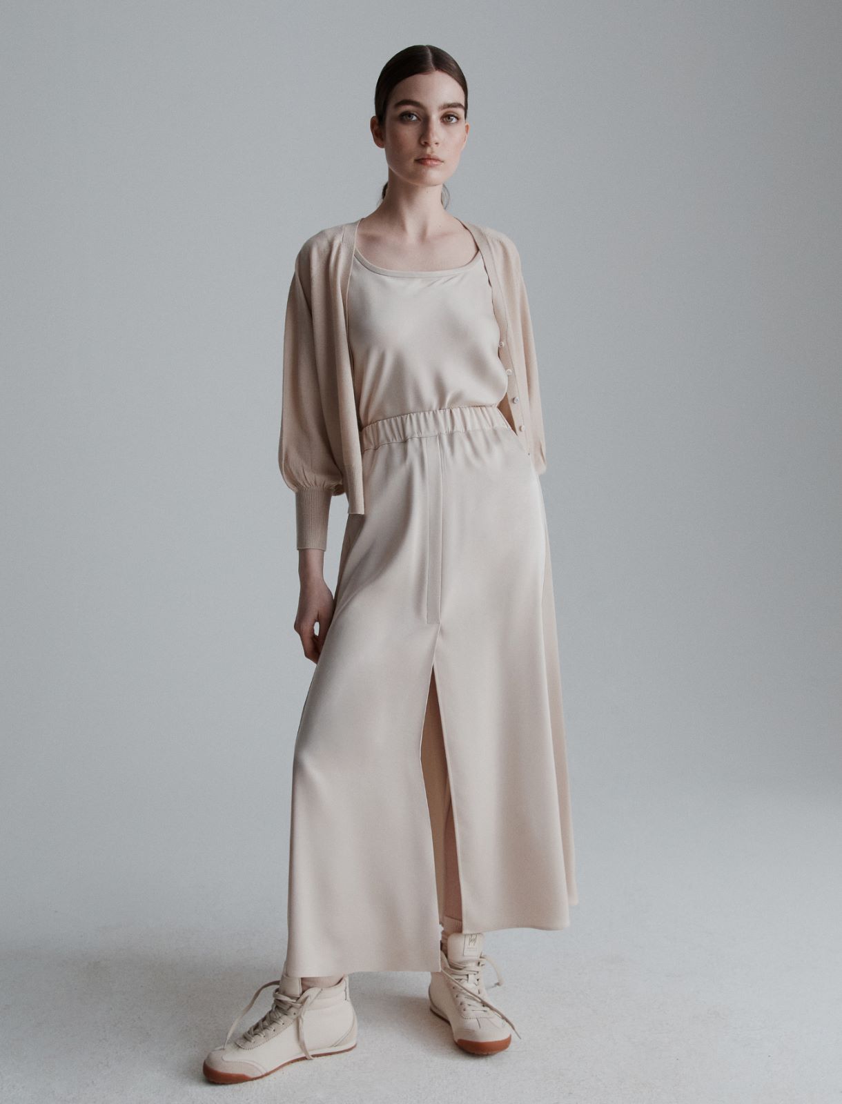 Flared satin skirt - CREAM - Marella - 4