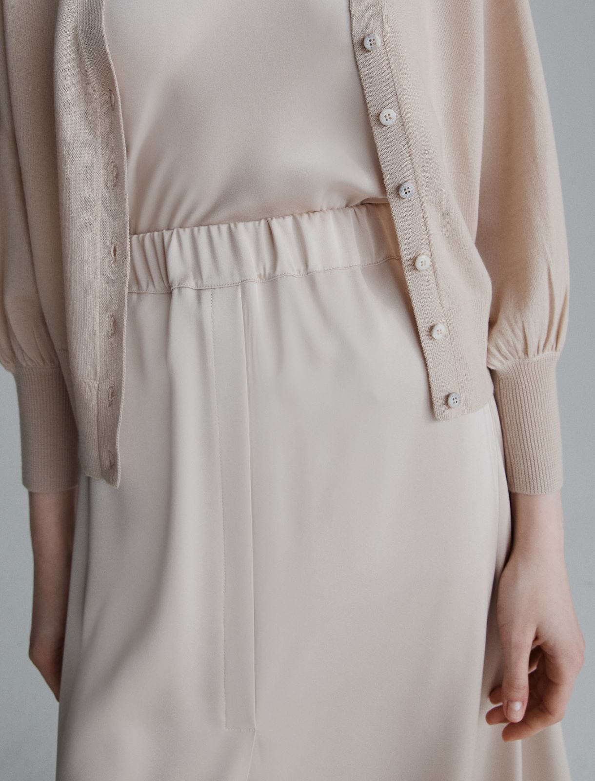 Flared satin skirt - CREAM - Marella - 5