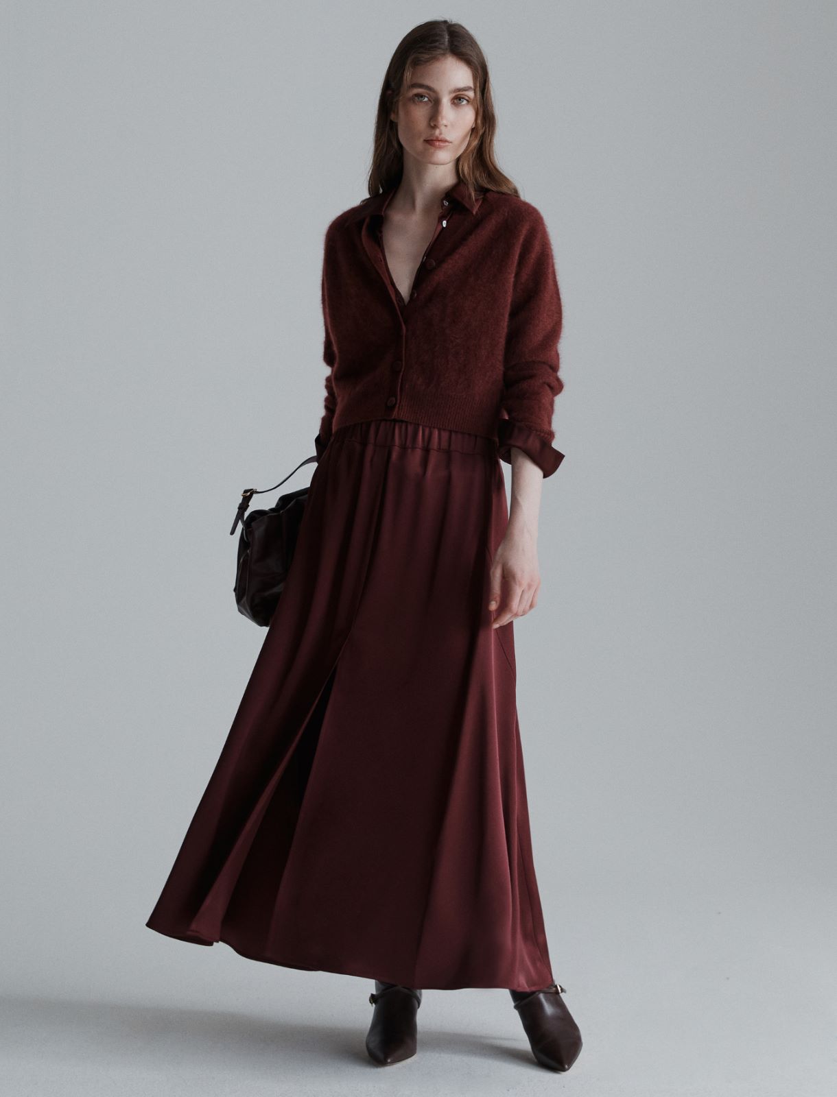 Flared satin skirt - BORDEAUX - Marella - 2