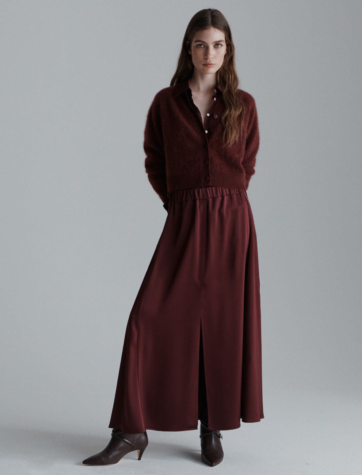 Flared satin skirt - BORDEAUX - Marella - 4