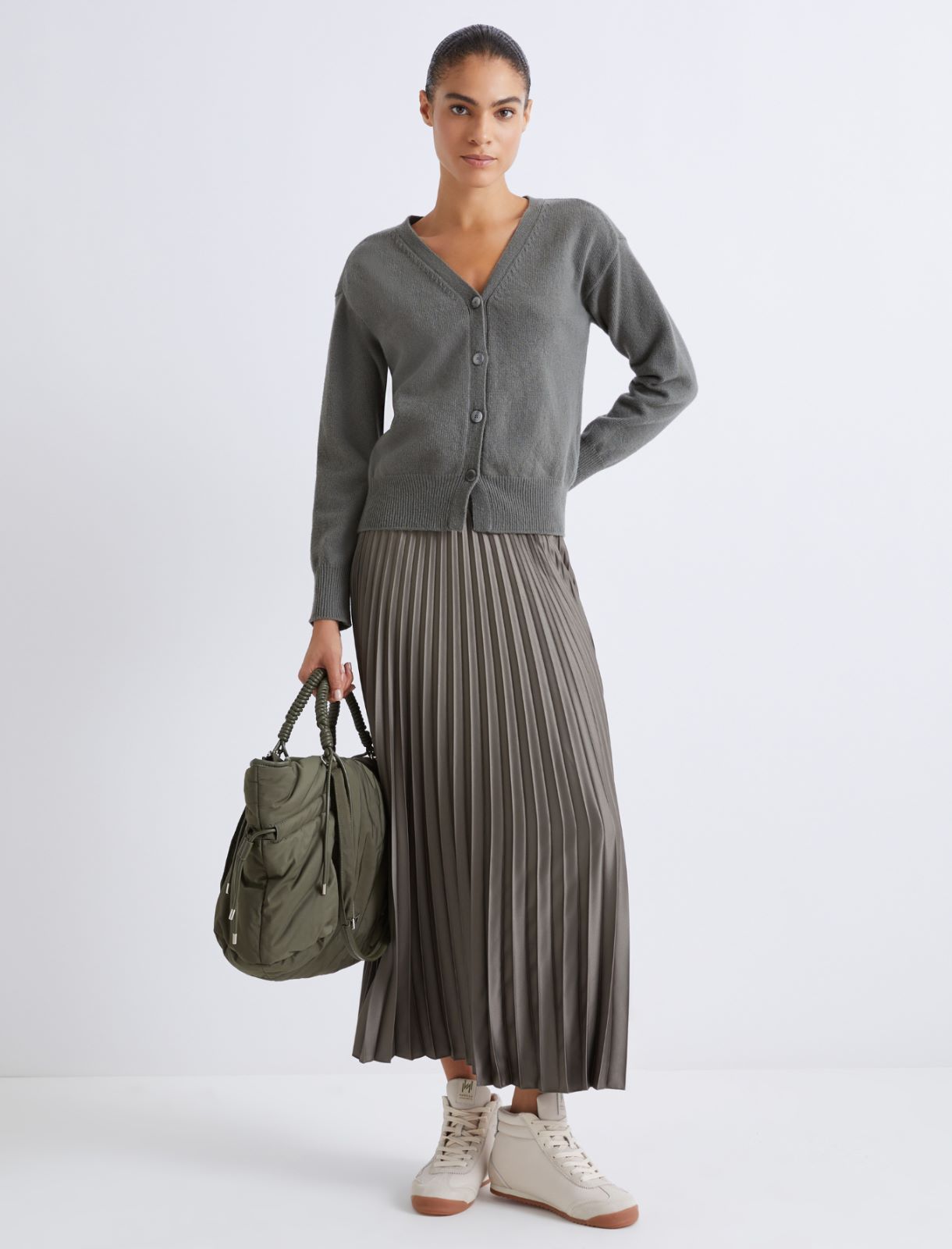 Plissé-pleated skirt - OLIVE - Marella - 2