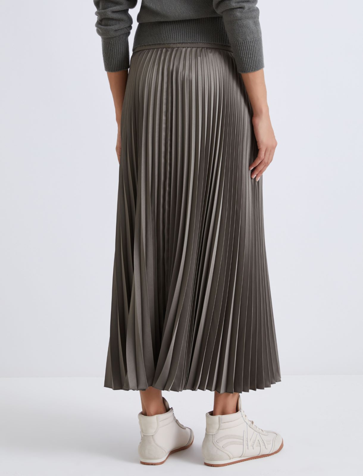 Plissé-pleated skirt - OLIVE - Marella - 3