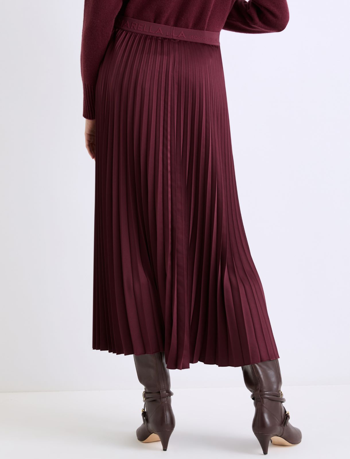 Plissé-pleated skirt - BORDEAUX - Marella - 3
