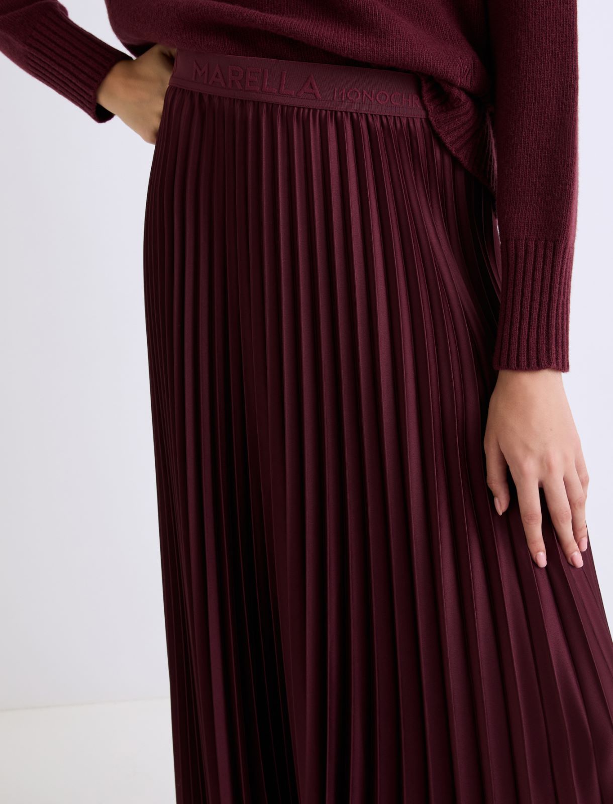 Plissé-pleated skirt - BORDEAUX - Marella - 5