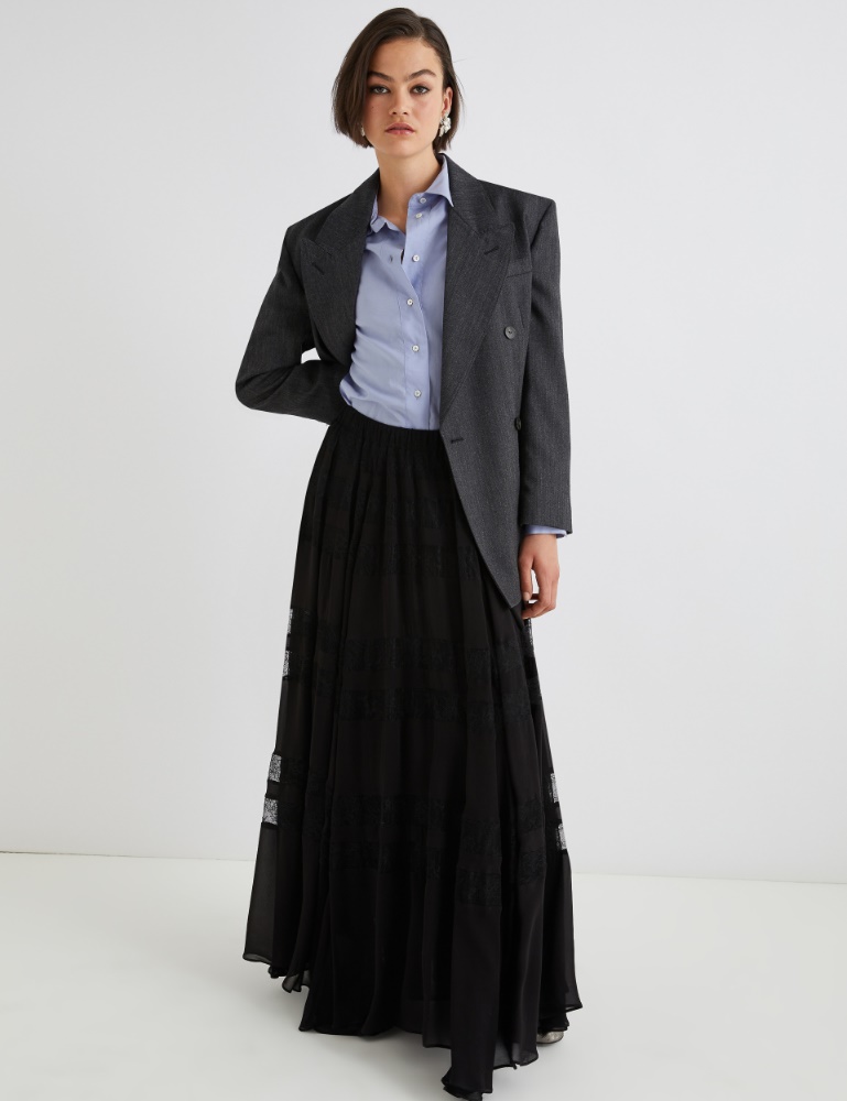 Lace-insert skirt - Marella