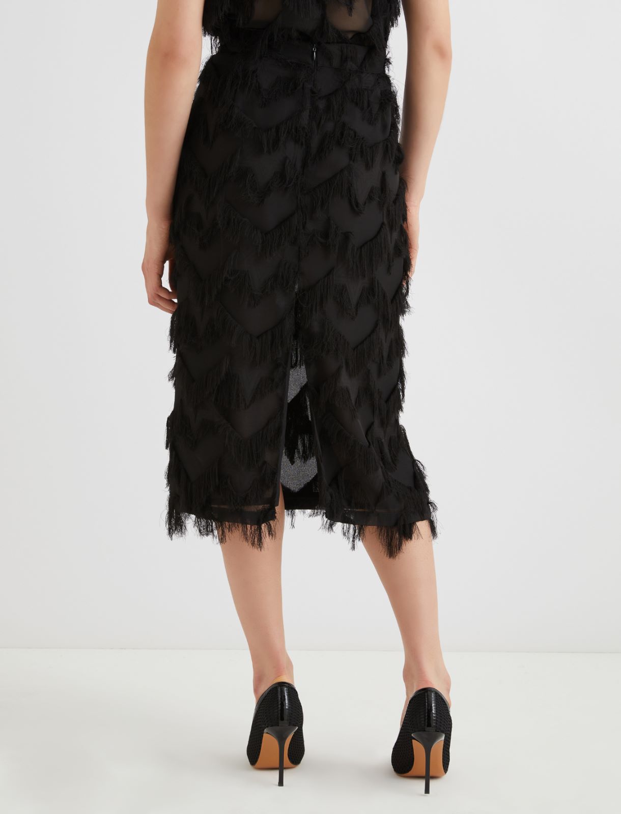Fil coupé-detail skirt - BLACK - Marella - 2