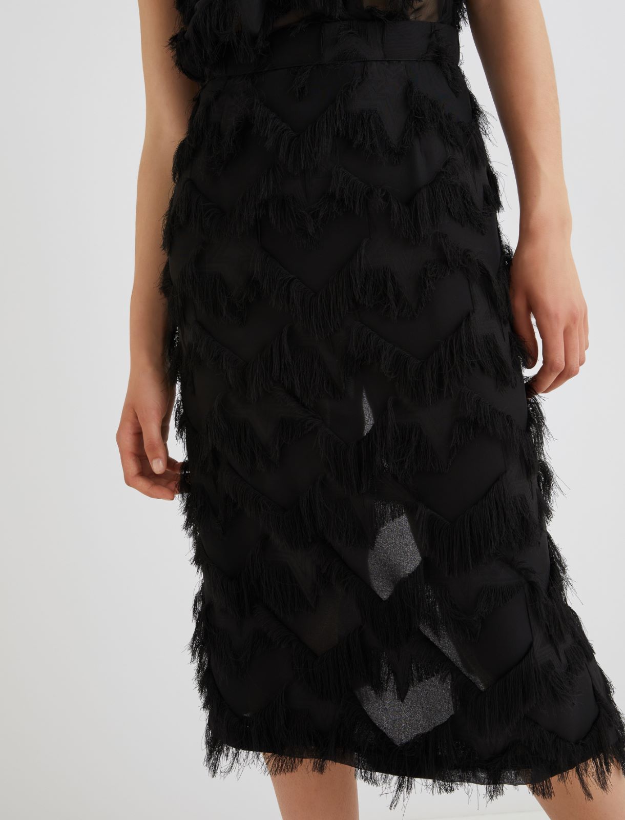 Fil coupé-detail skirt - BLACK - Marella - 4