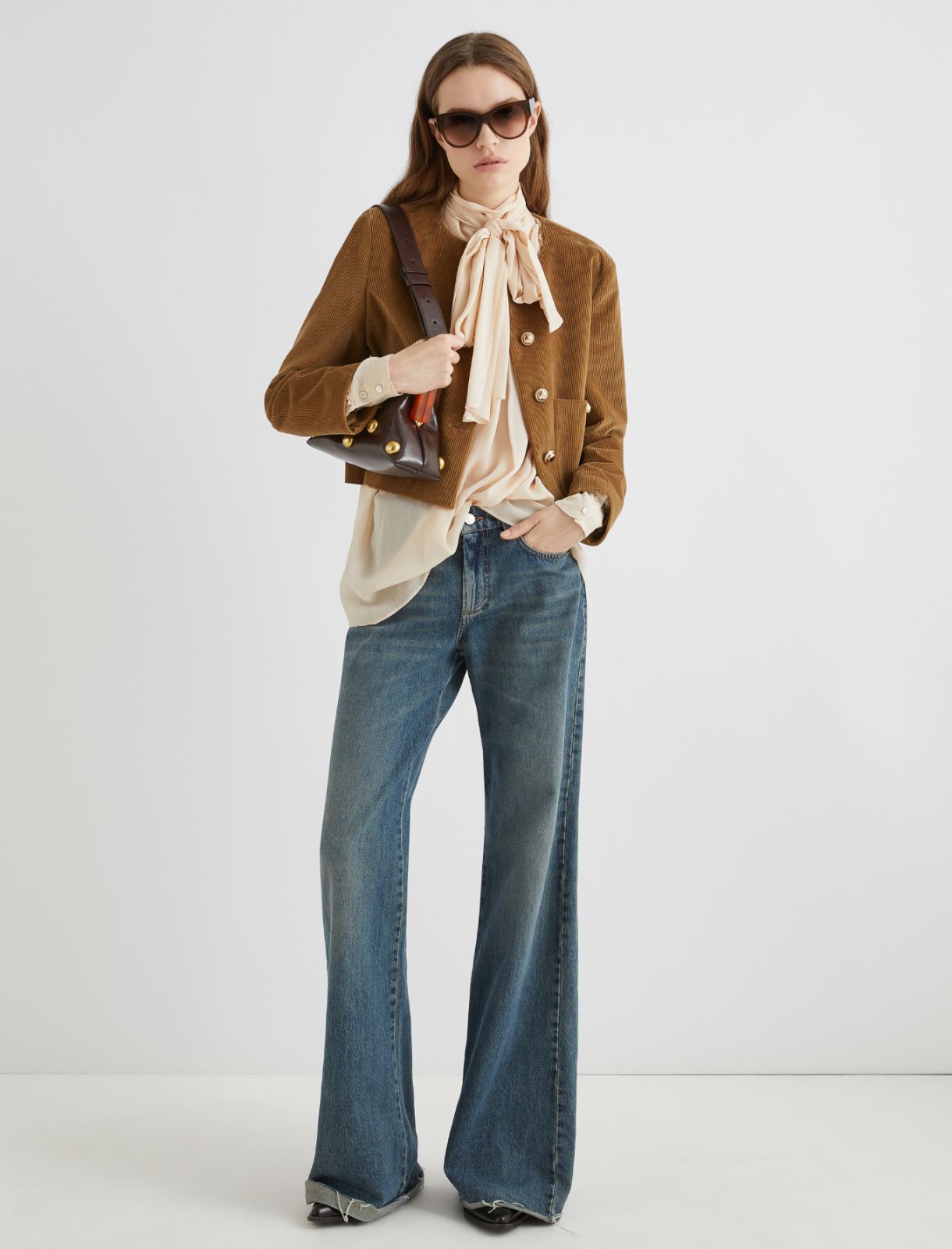 Pull avec intarsias en cachemire mélangé - POUDRE - Marella