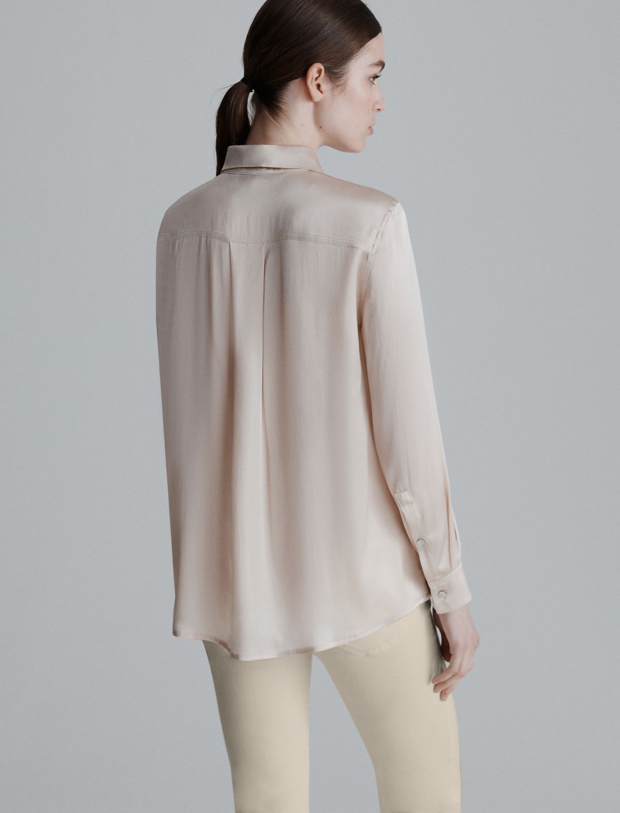 Silk-blend satin shirt - CREAM - Marella - 2