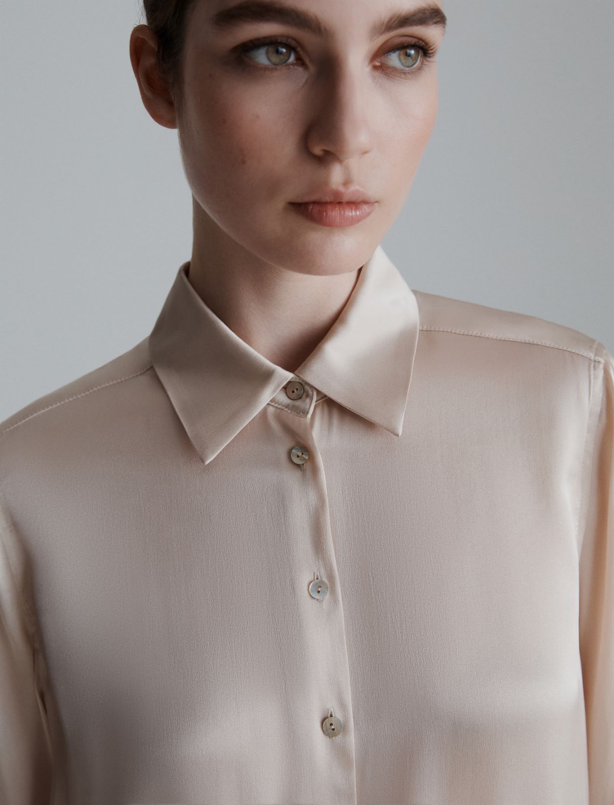 Silk-blend satin shirt - CREAM - Marella - 4