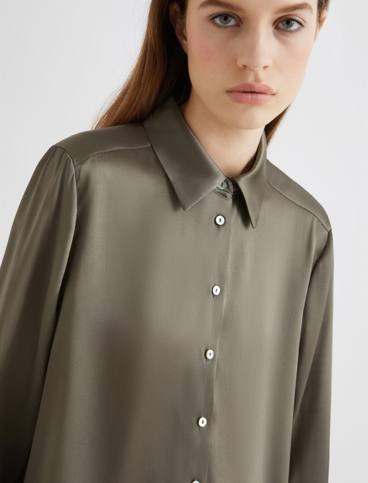Camicia in raso di misto seta - OLIVA - Marella - 4