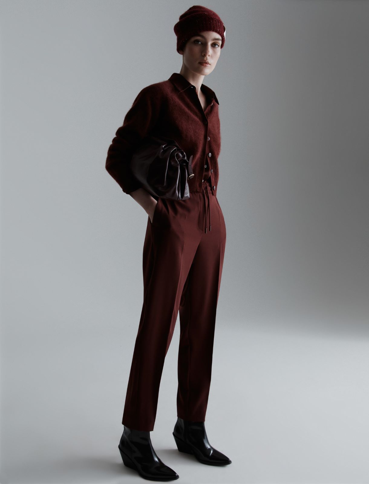 Silk-blend satin shirt - BORDEAUX - Marella