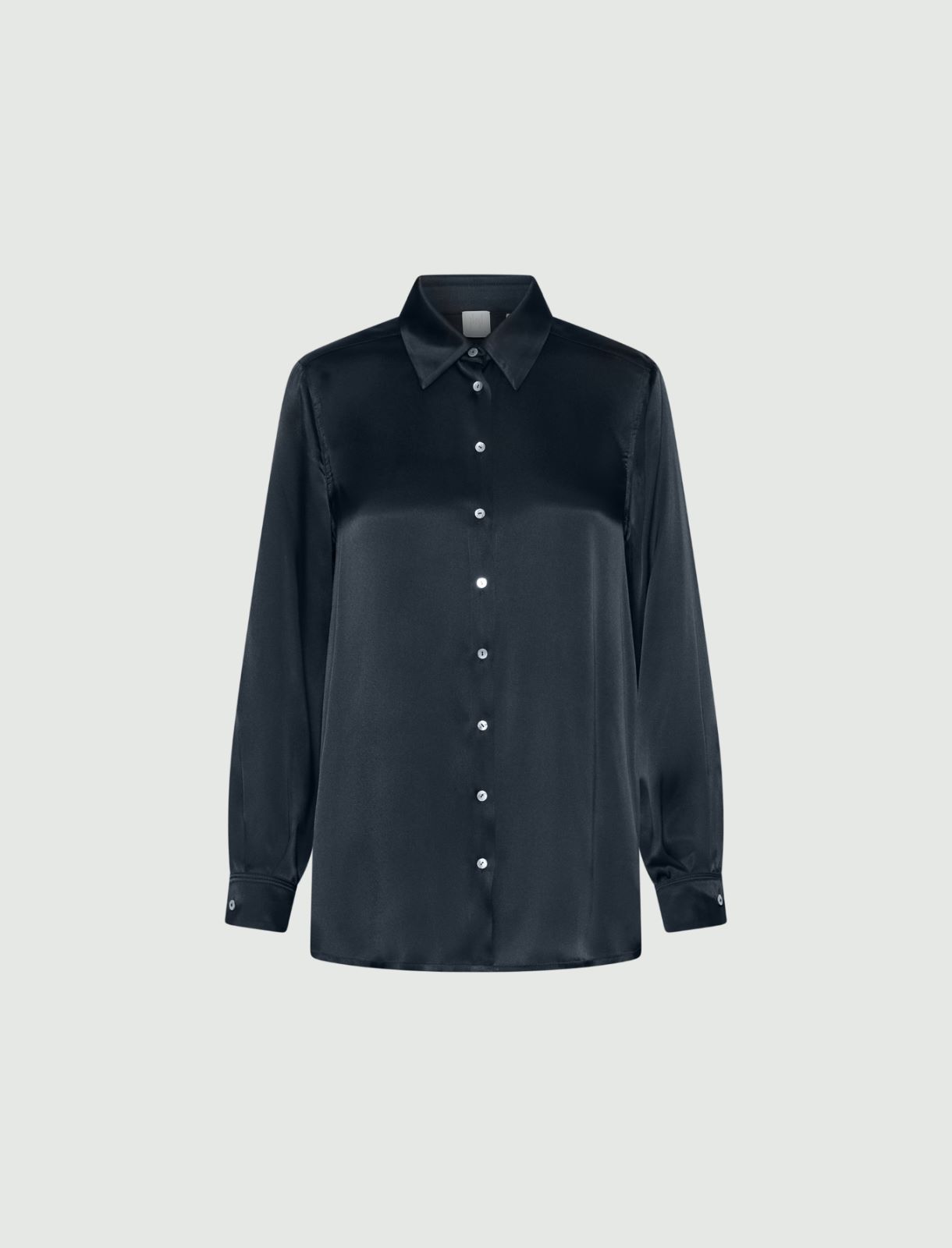 Camicia in raso di misto seta - ANTRACITE - Marella - 5