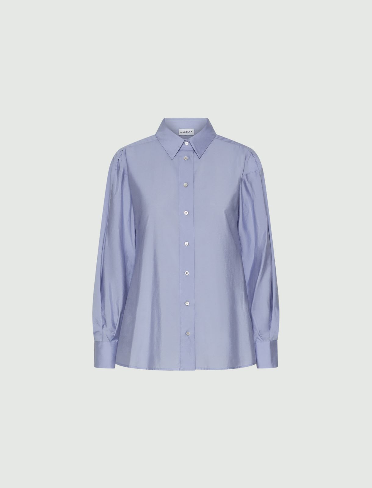 Flared poplin shirt - DUST BLUE - Marella