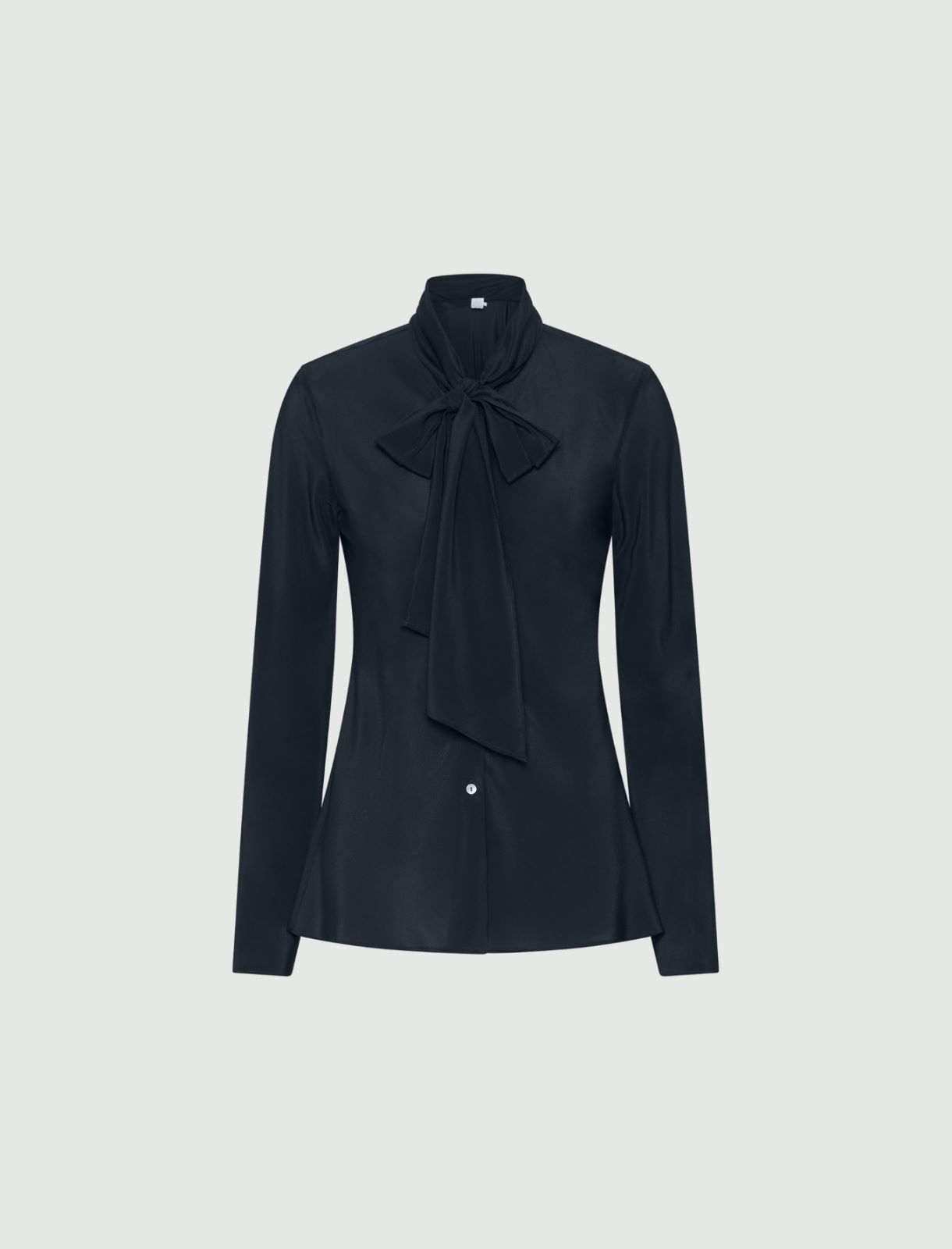 Satin shirt with sash detail - DARK GREY - Marella