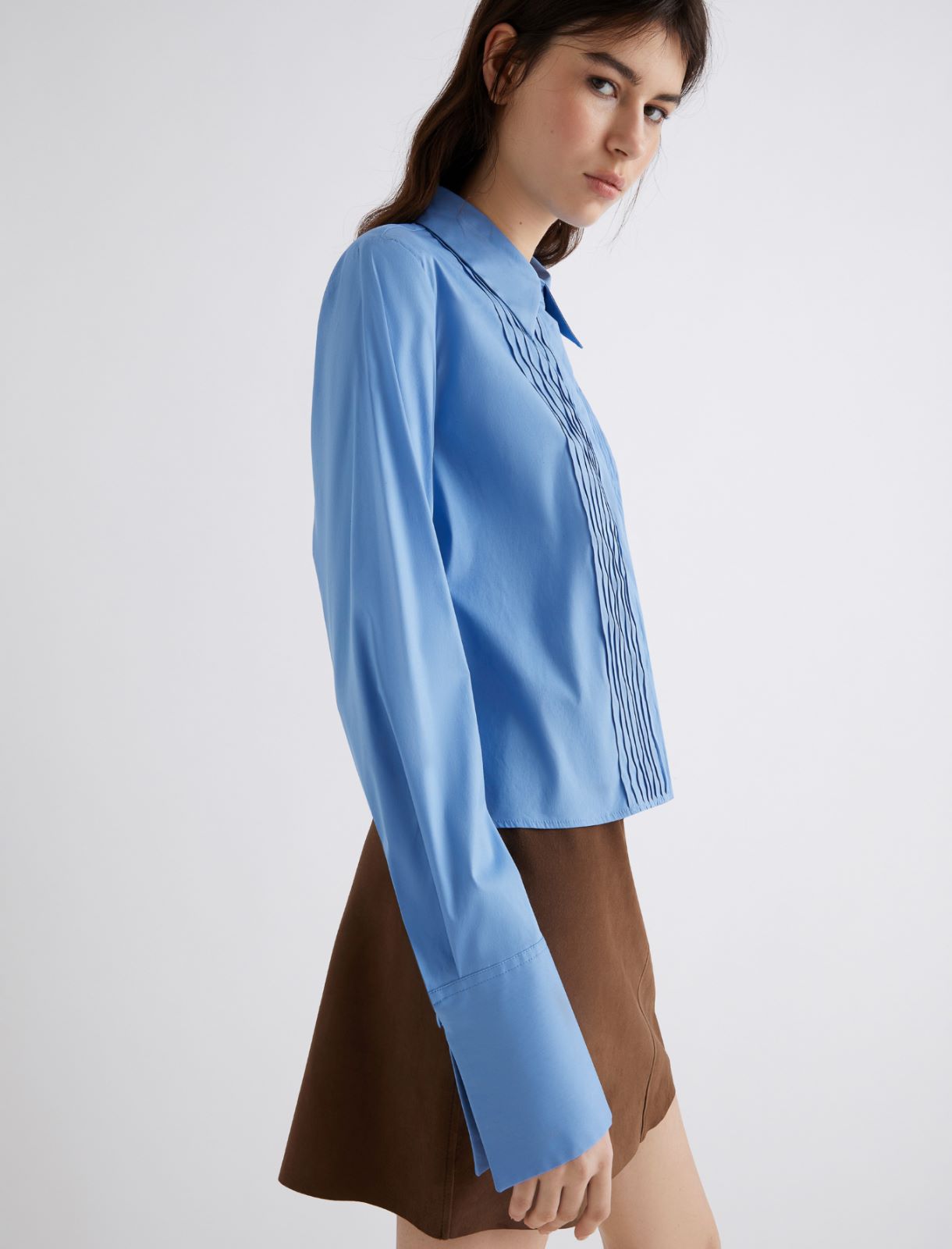 Chemise en popeline stretch - AZURE - Marella - 5