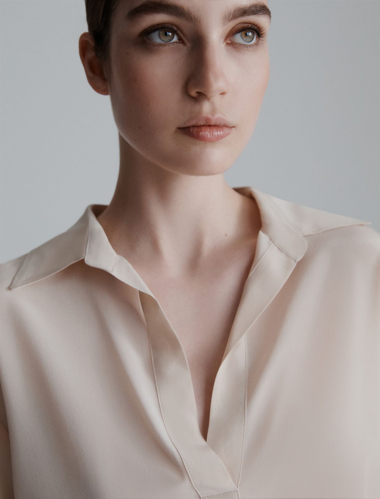 Silk crepe de chine shirt - CREAM - Marella - 5