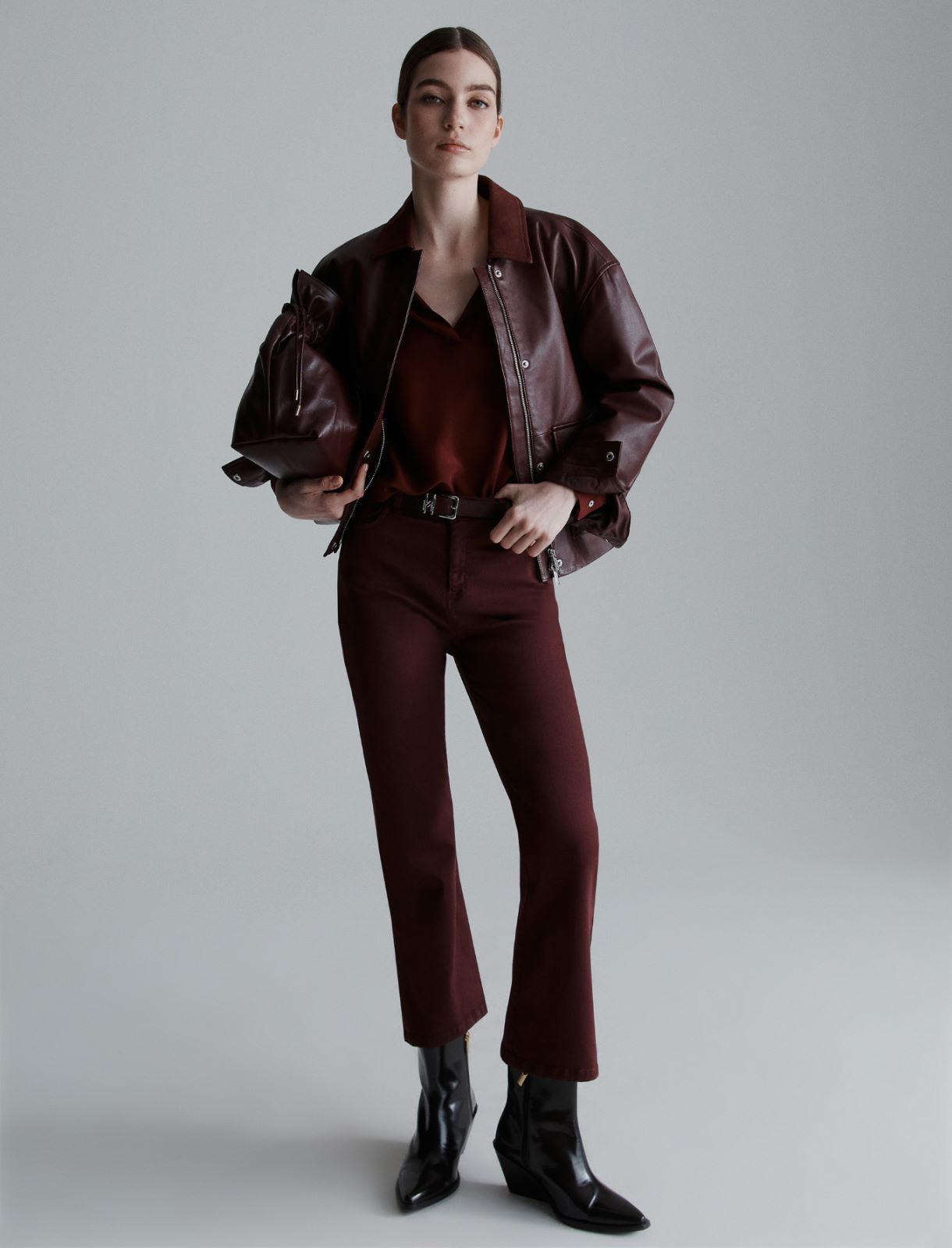 Silk crepe de chine shirt - BORDEAUX - Marella - 2