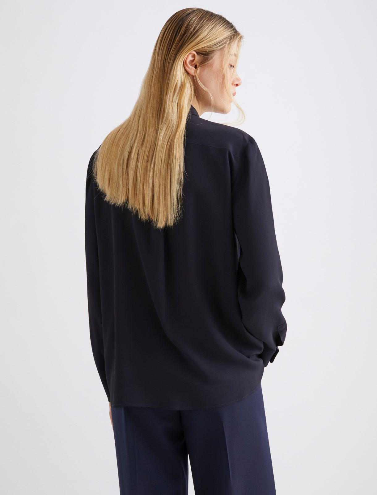 Chemise en soie mélangée - BLEU - Marella - 3