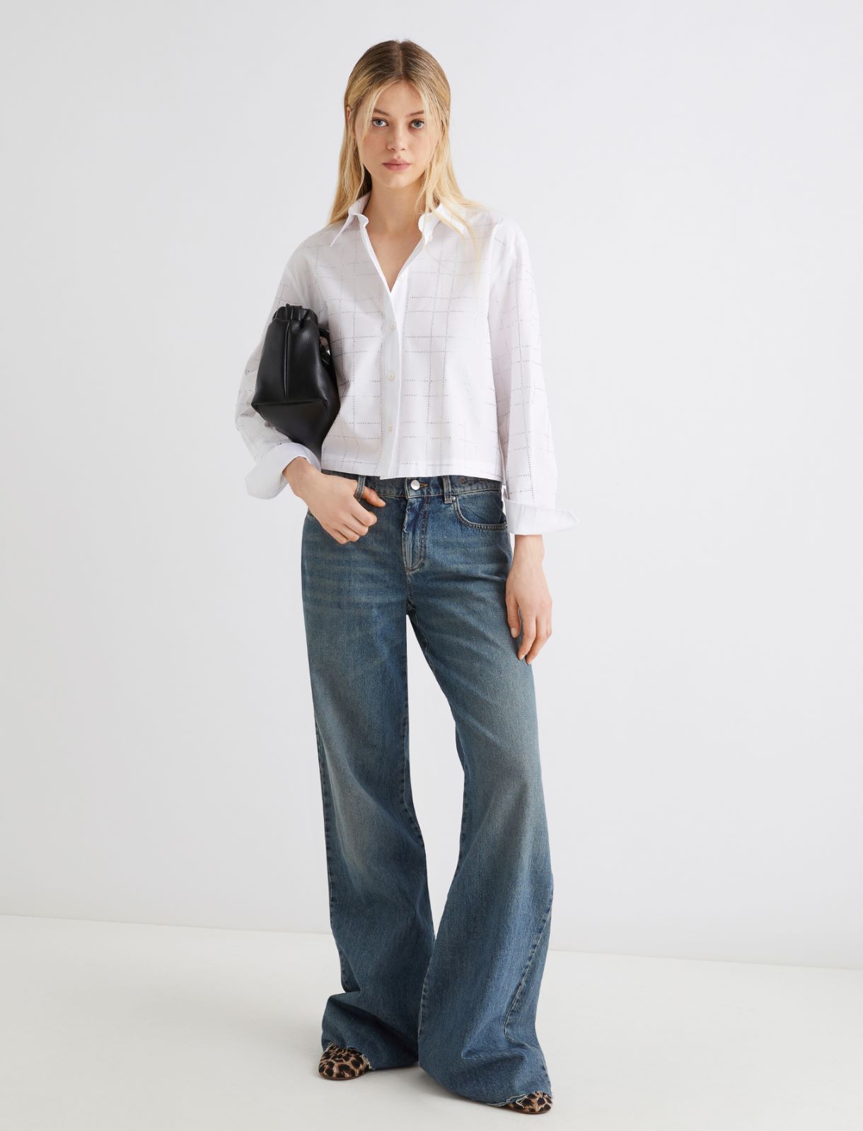 Rhinestone shirt - OPTICAL WHITE - Marella