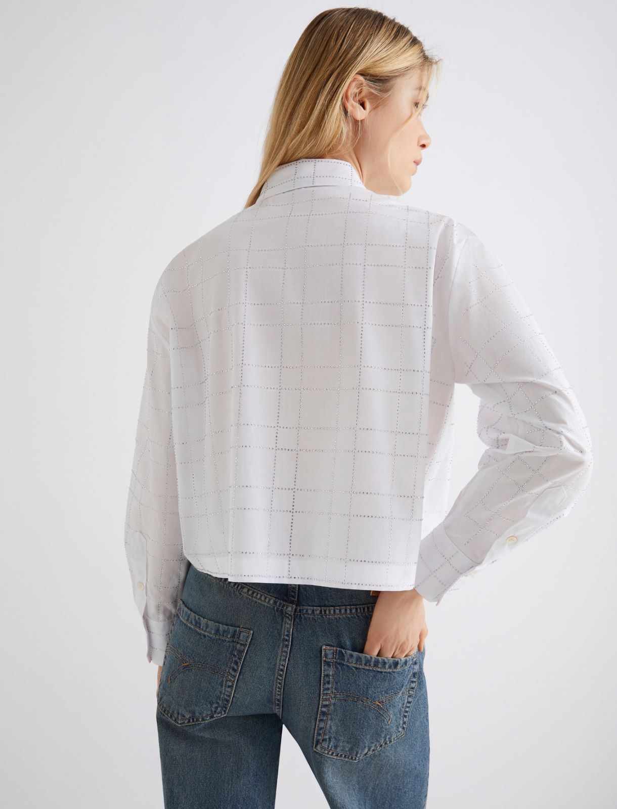 Rhinestone shirt - OPTICAL WHITE - Marella - 2