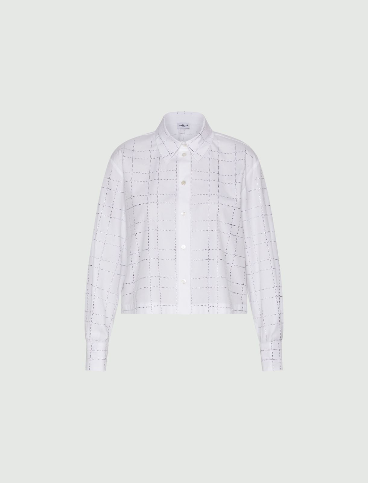 Rhinestone shirt - OPTICAL WHITE - Marella - 5