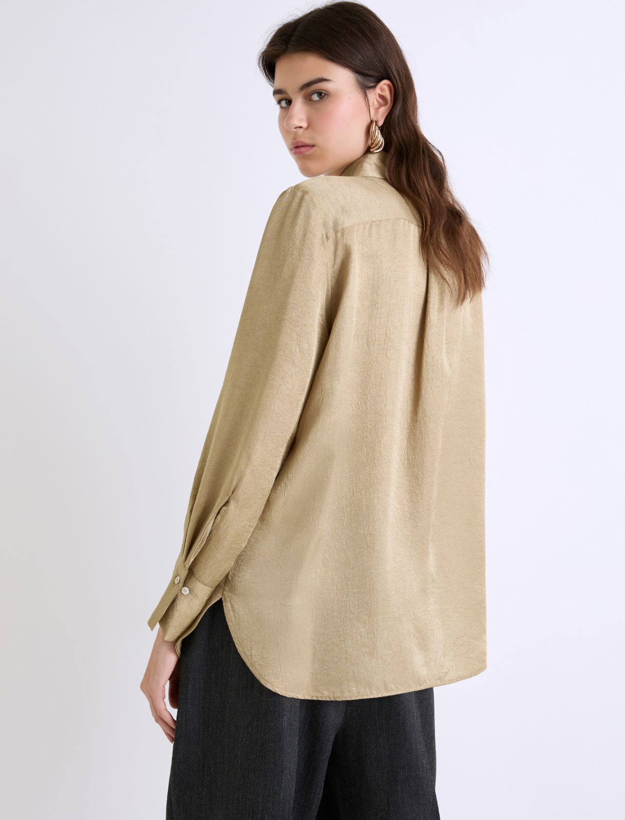 Crinkle-look shirt - OLIVE - Marella - 3