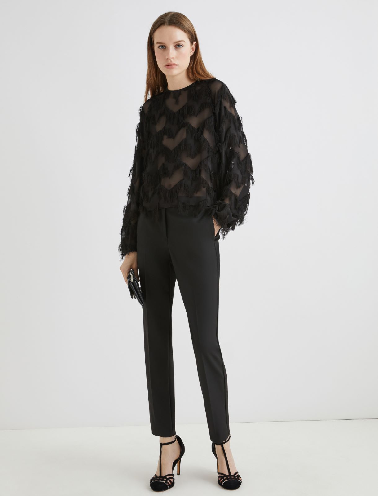 Fil coupé blouse - BLACK - Marella - 2