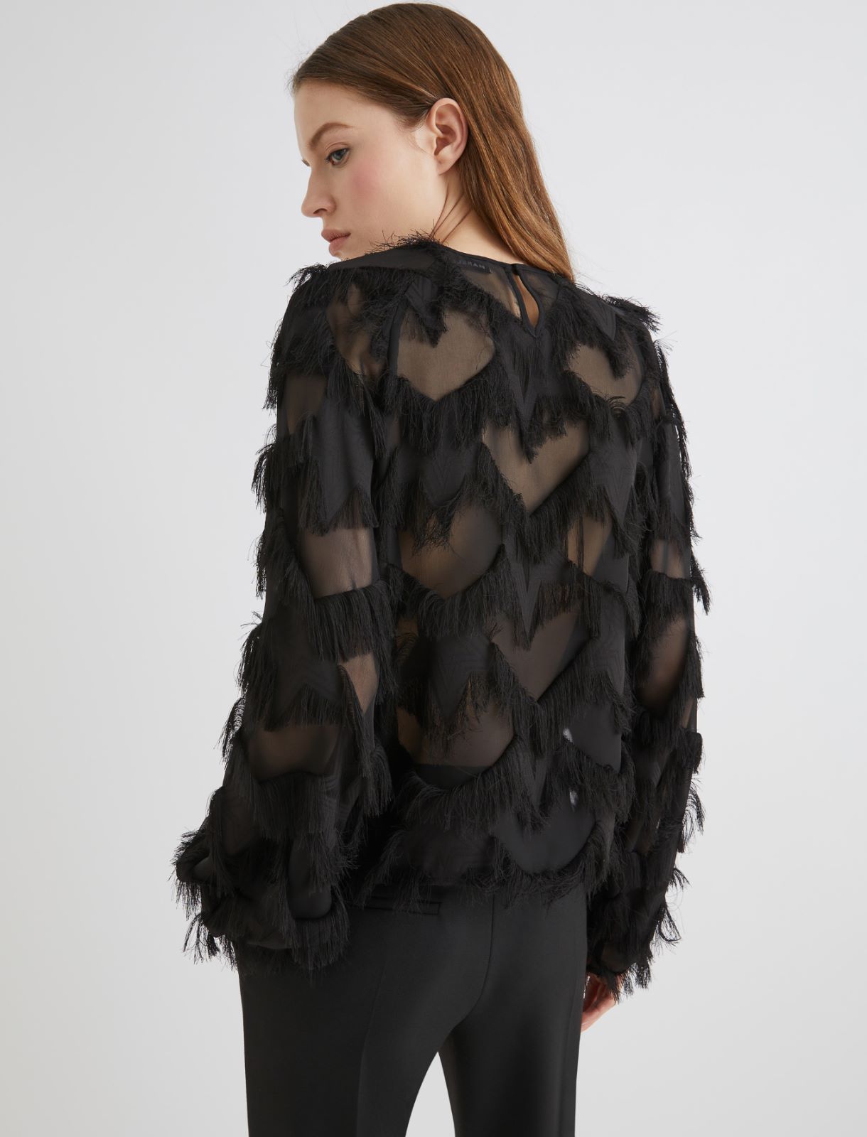 Fil coupé blouse - BLACK - Marella - 3