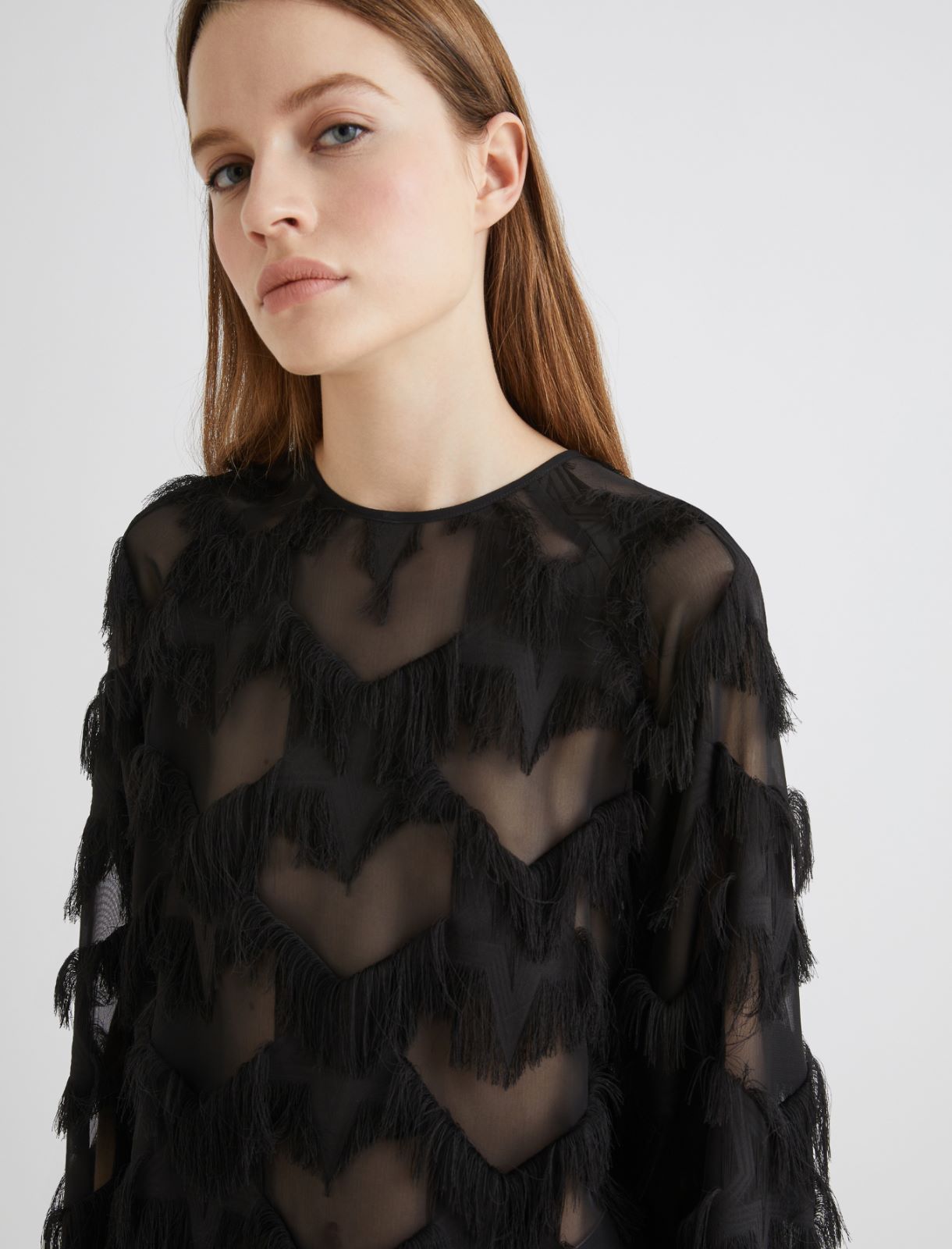 Fil coupé blouse - BLACK - Marella - 5