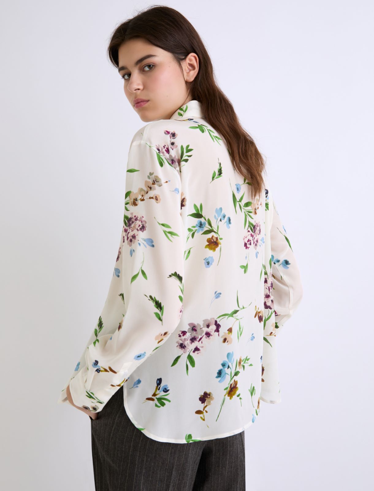 Printed silk shirt - CREAM - Marella - 3