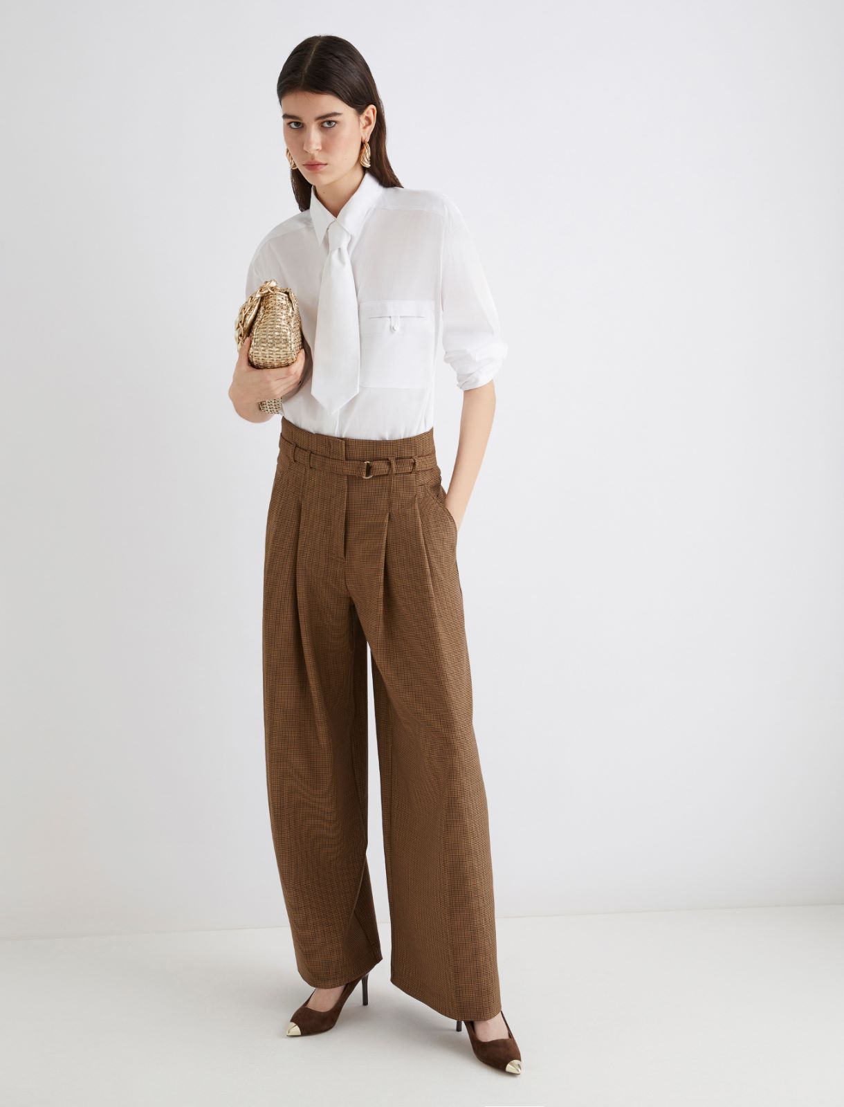 Blouse en popeline avec cravate - BLANC - Marella - 2