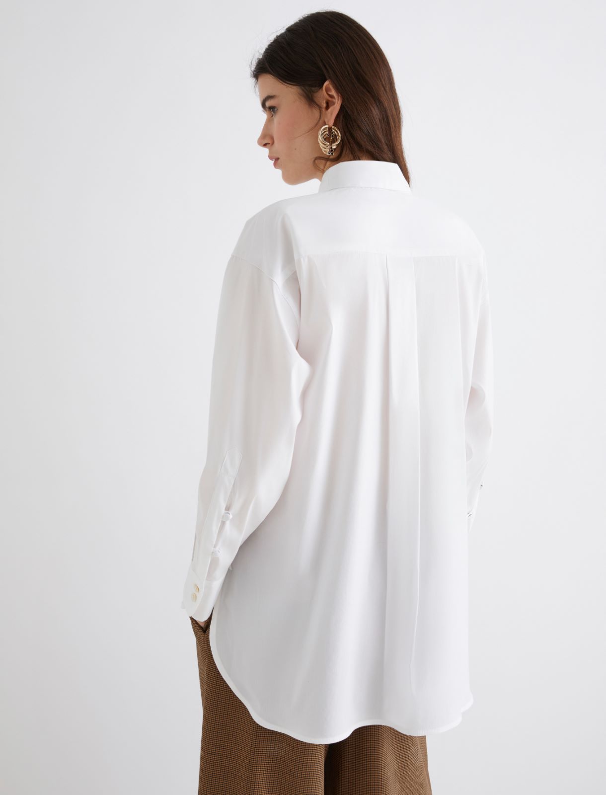 Blouse en popeline avec cravate - BLANC - Marella - 3