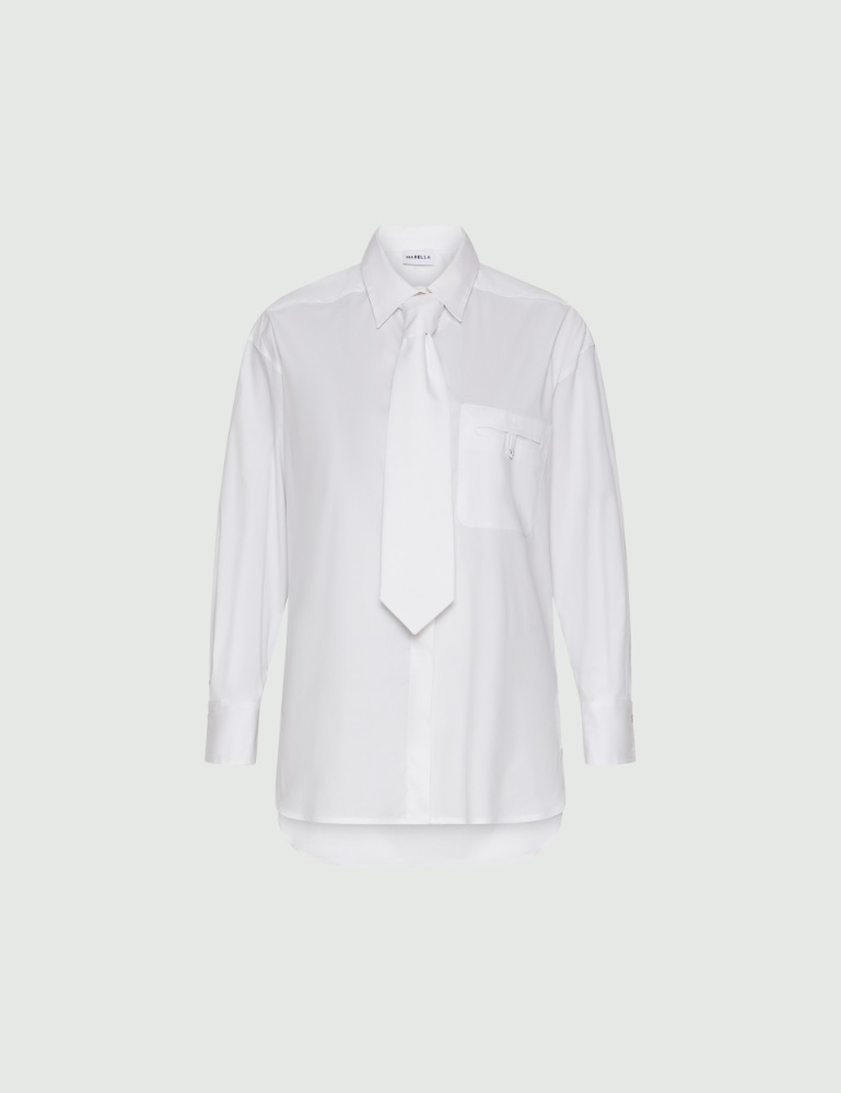 Blouse en popeline avec cravate - Marella