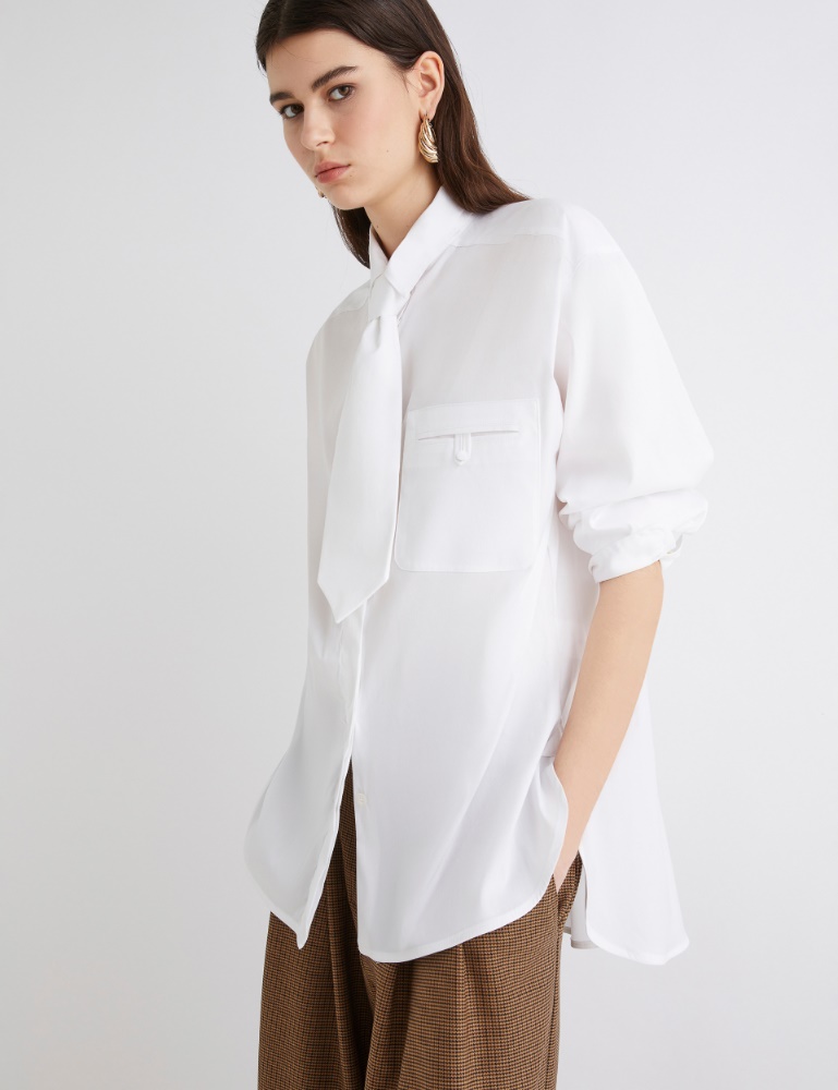 Blouse en popeline avec cravate - Marella