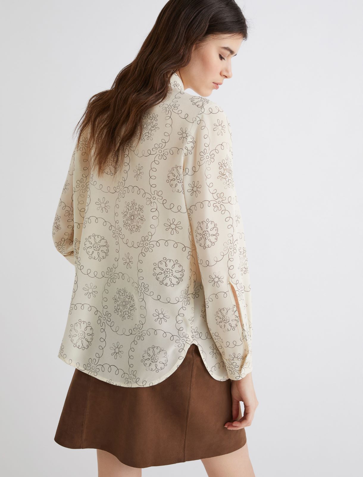 Chemise en crêpe imprimée - BLANC LAINE - Marella - 3