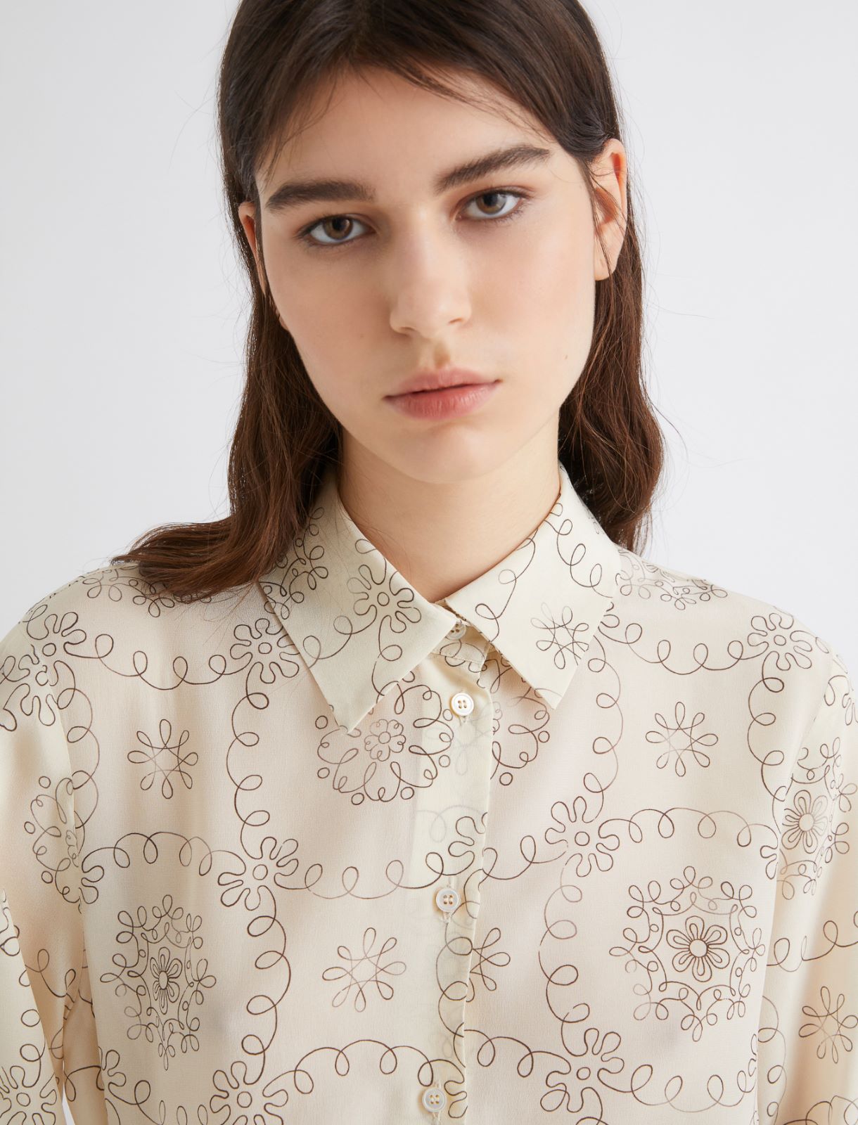 Chemise en crêpe imprimée - BLANC LAINE - Marella - 5